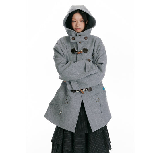 Textured Sailor Duffle Hooded Jacket NA7089