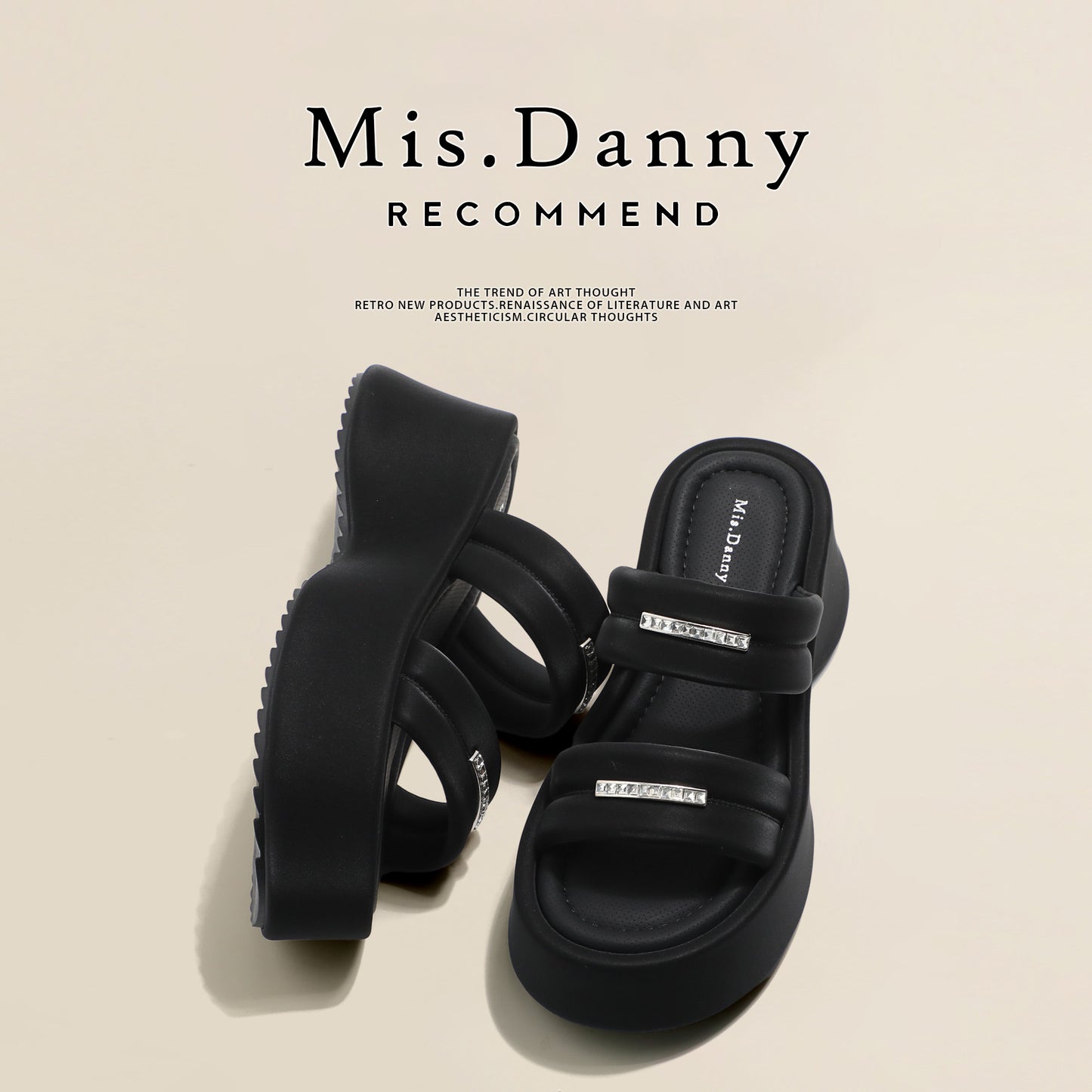 Metal Buckle Platform Thick Sole Sandals NA8740