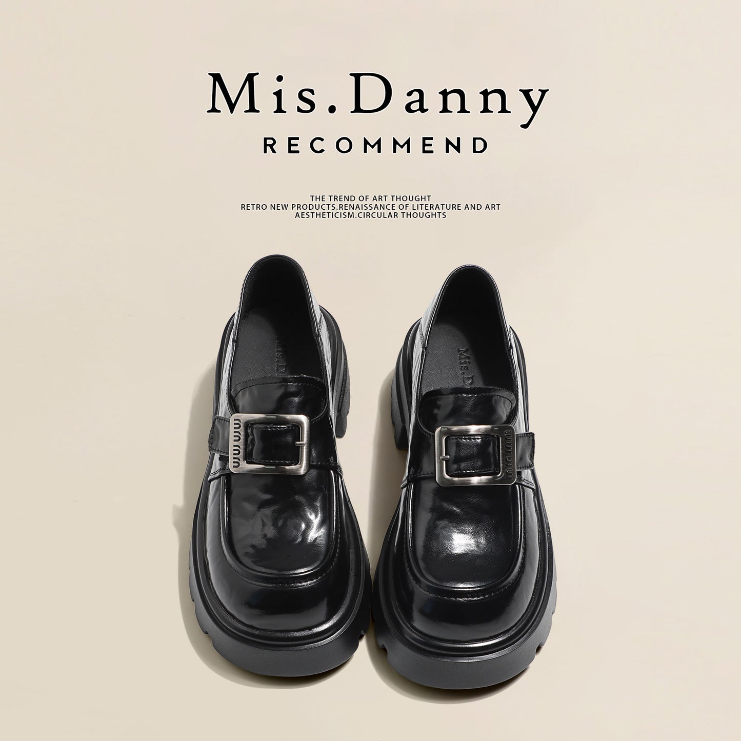 5.5cm Platform PU Leather Loafers NA8693