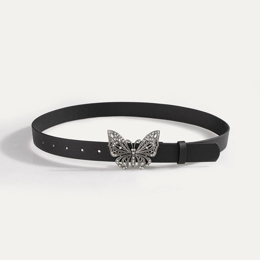 Metal Butterfly Design PU Leather Belt NA2588