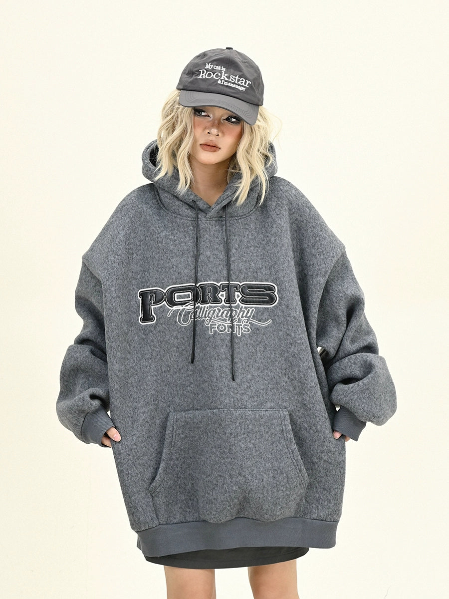 Letter Fleece Oversize Hoodie NA6302