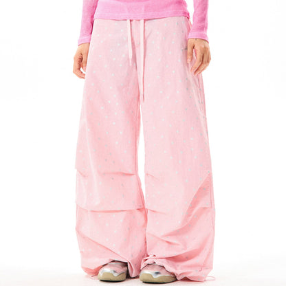 Allover Star Print Wide-Leg Pants NA9429