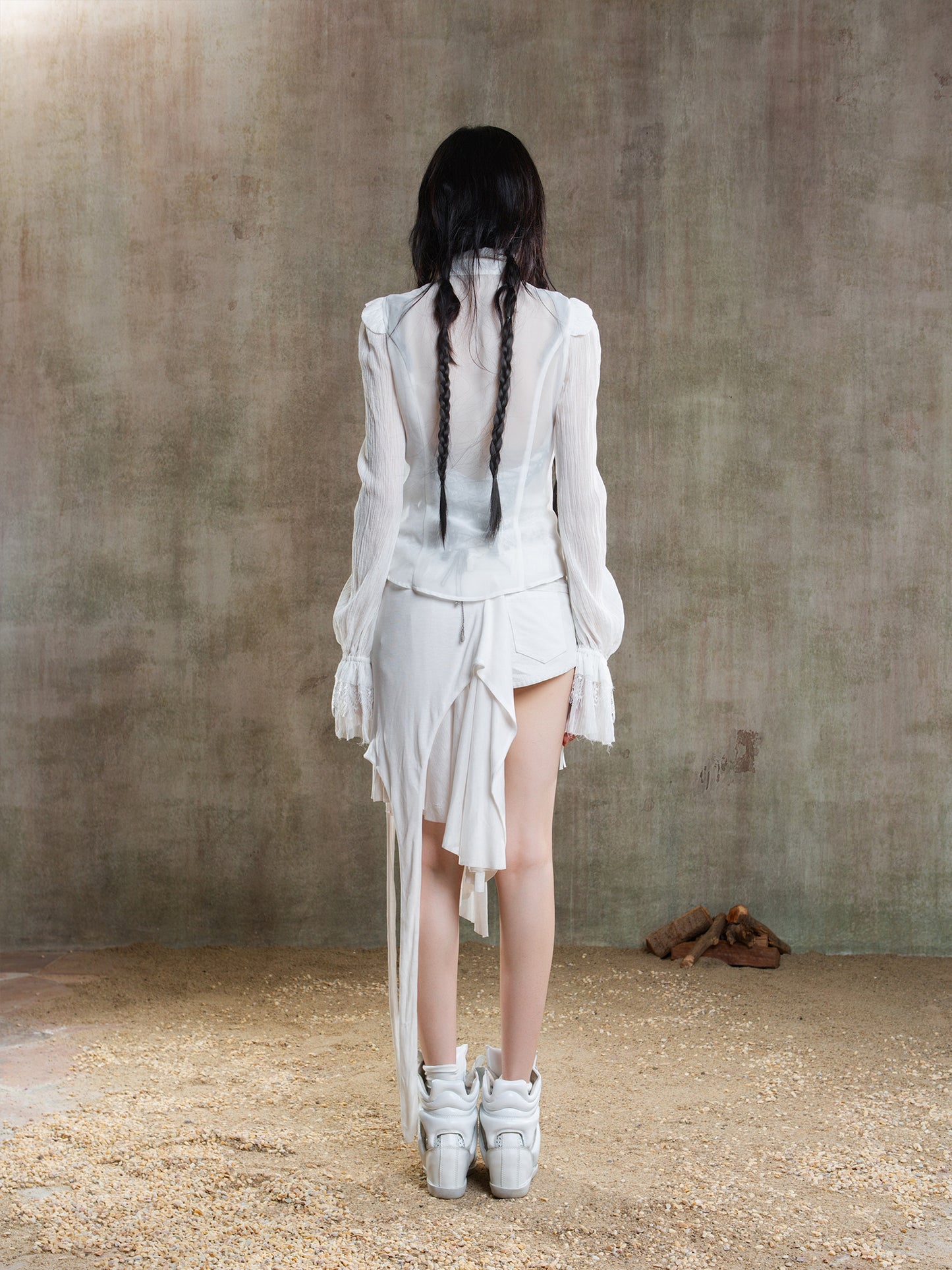 Sheer Chiffon Gothic Court Style Blouse NA8358