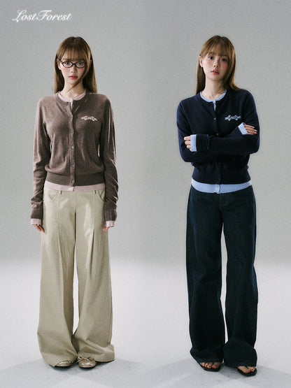 Logo Embroidery Knit Cardigan NA8836