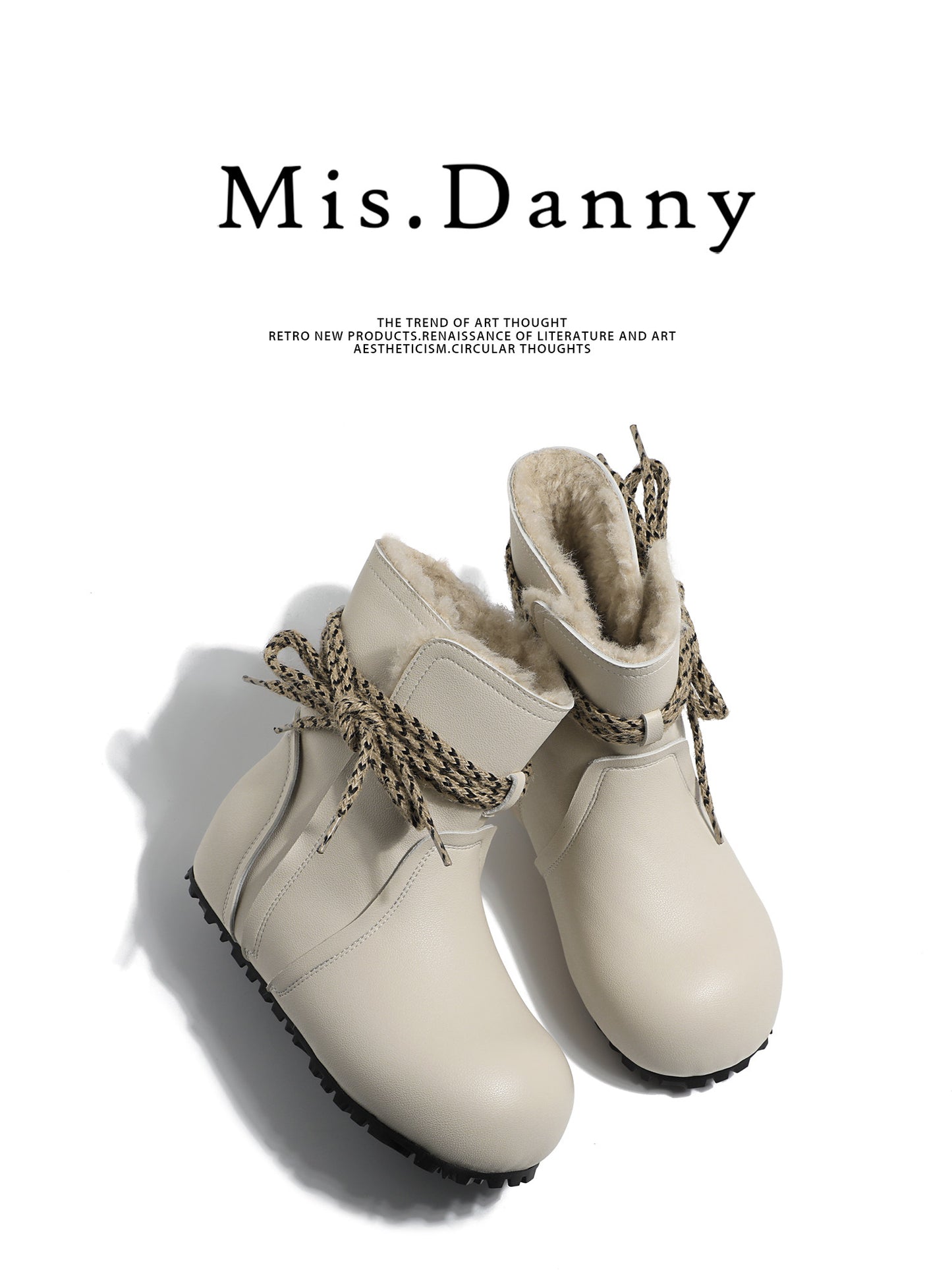 Fake Fur Lined Rope Laces Snow Boots NA8644