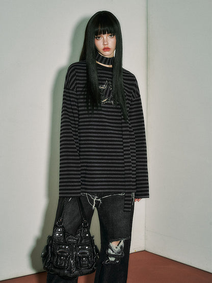 Star Stripe Oversize Long Sleeve T-Shirt & Tank Top NA8919