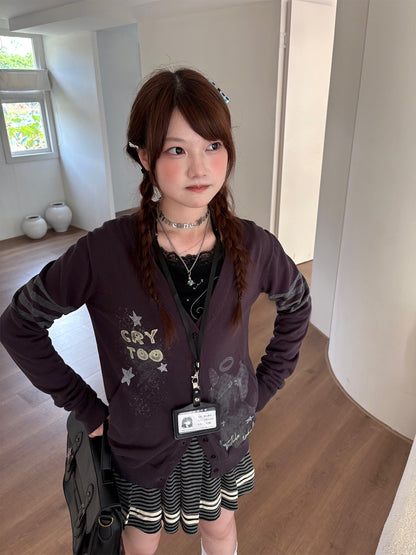 Three-Stripe Button Knit Cardigan NA9251