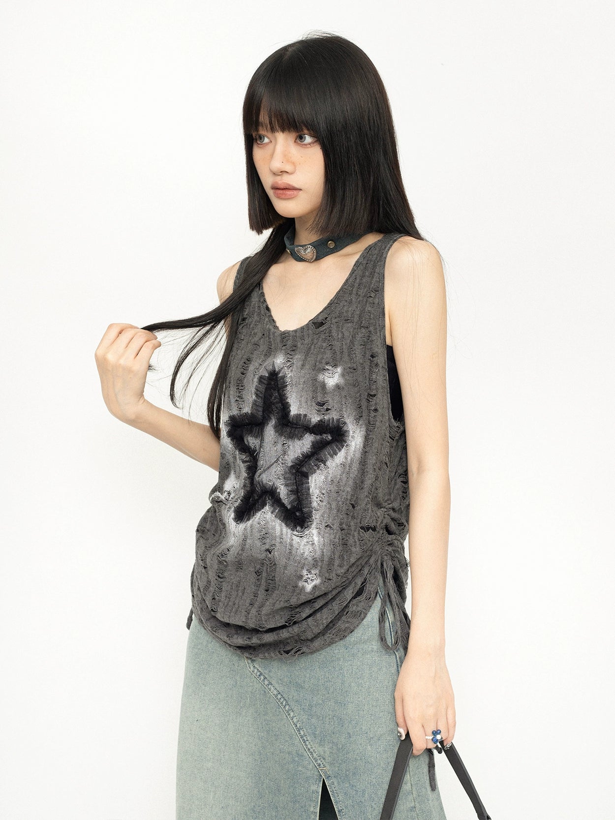 Star Design Print Tank Top NA2398