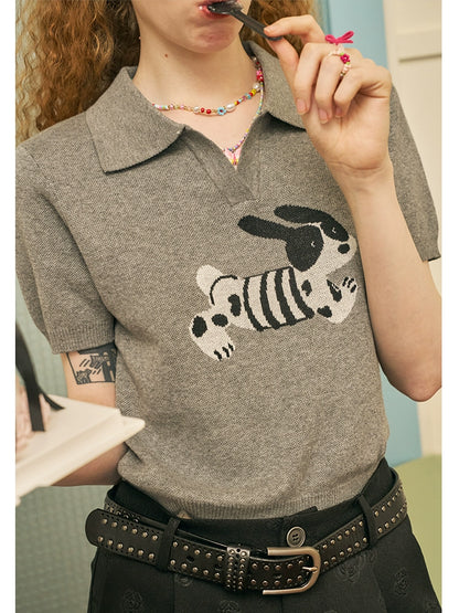 Polo Collar Knit Short Sleeve T-Shirt NA5431