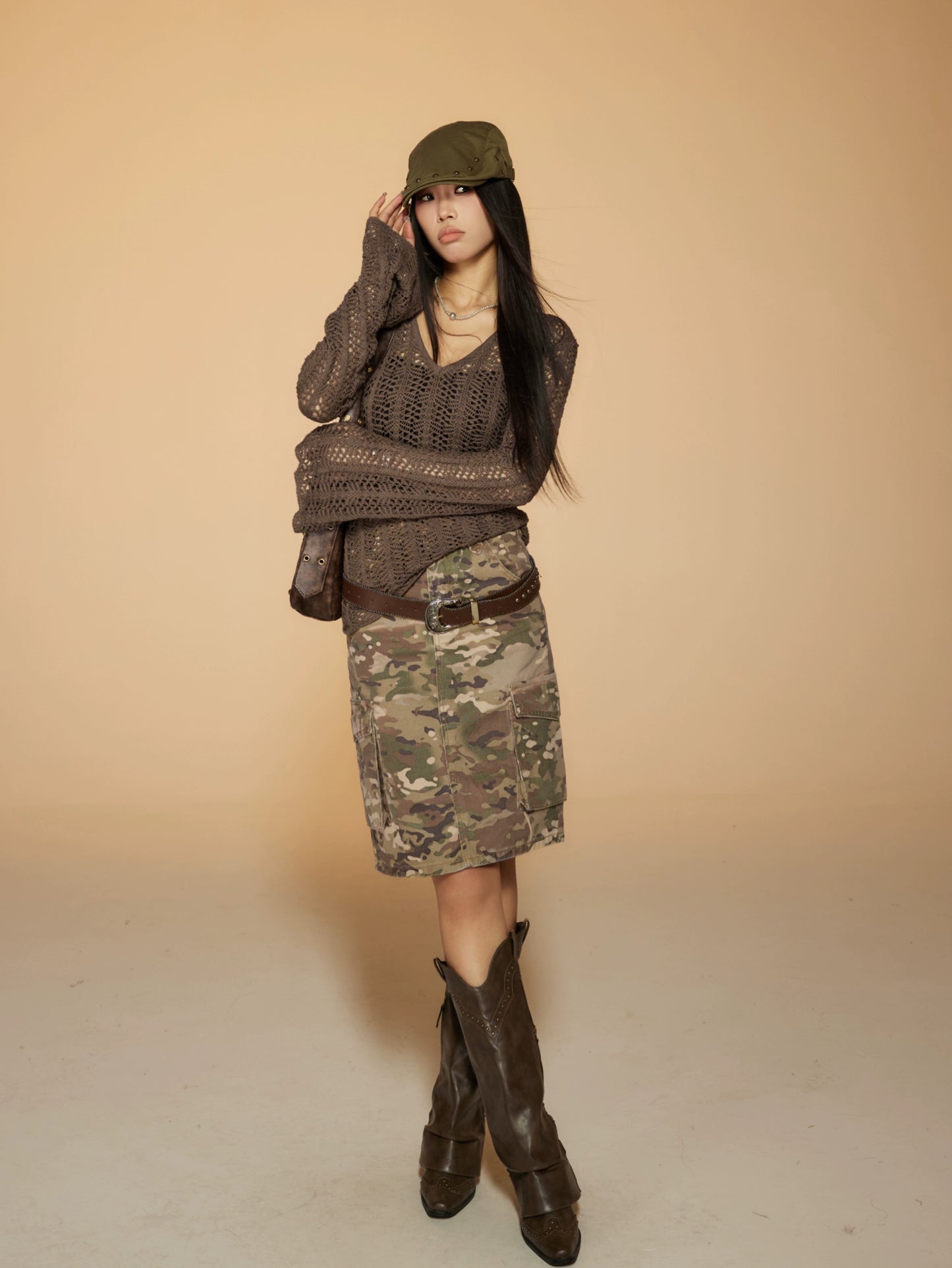 Mid Length Camouflage Skirt NA3719