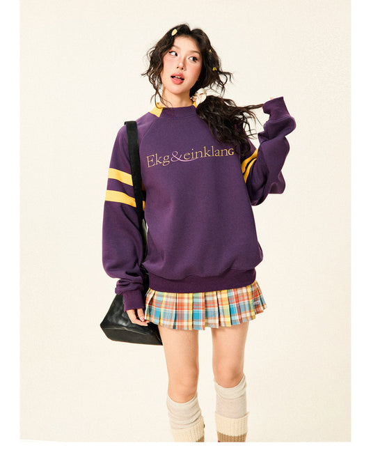 Contrast Graphic Oversize Knit Sweater NA9402