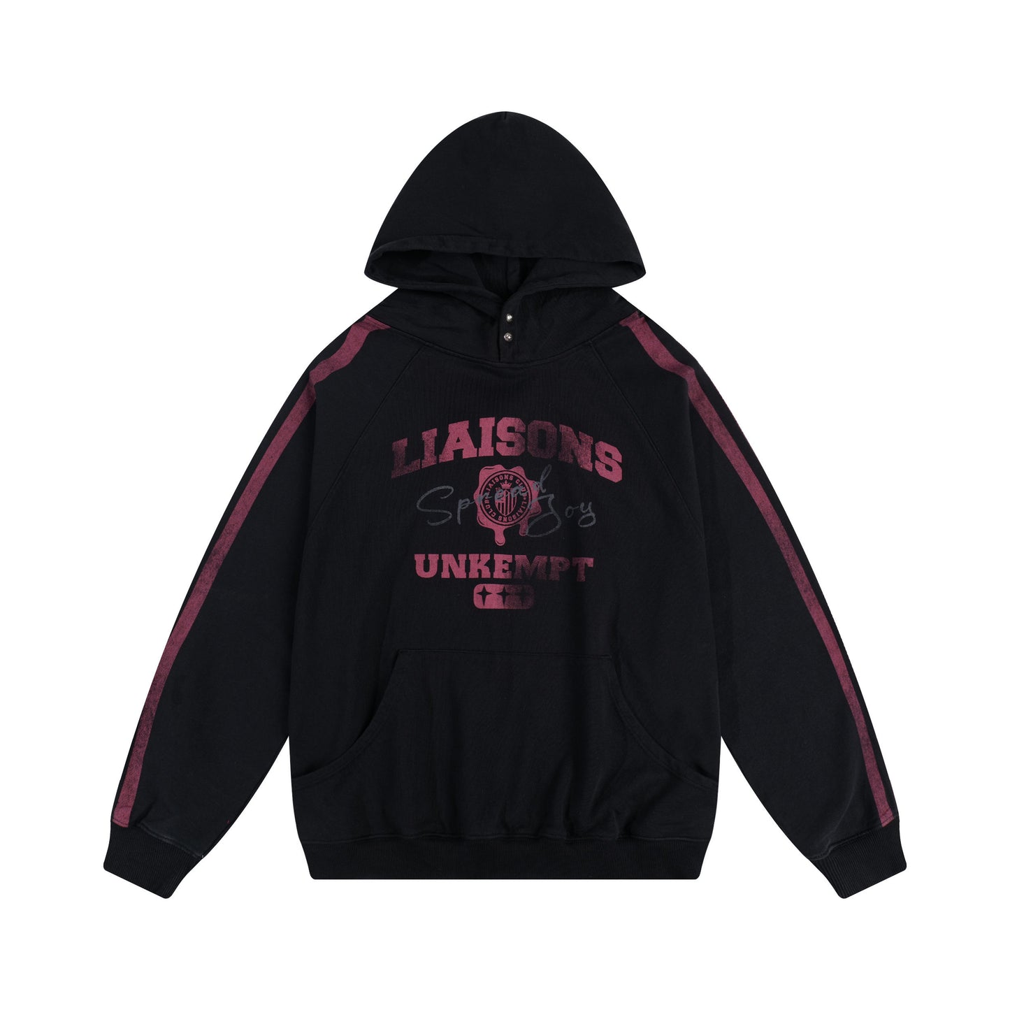 Letter Print Washed Oversize Hoodie NA9038