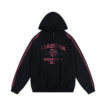 Letter Print Washed Oversize Hoodie NA9038