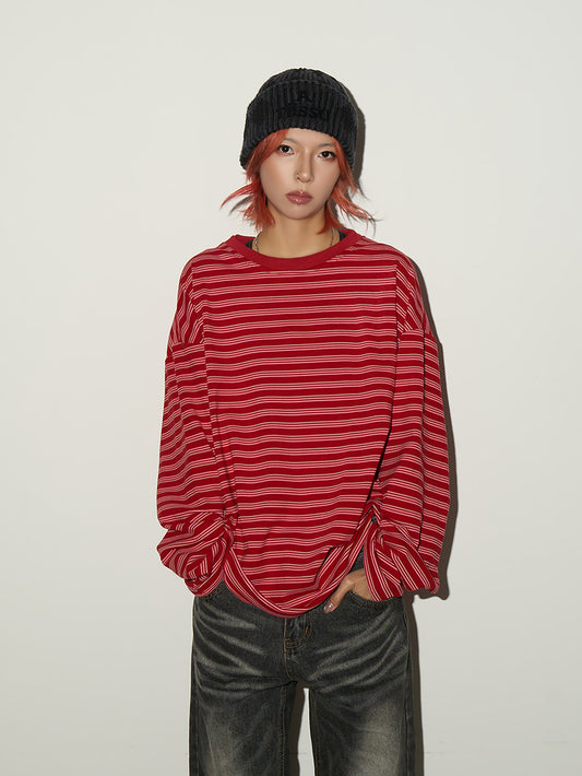 Contrast Stripe Long Sleeve T-Shirt NA9148