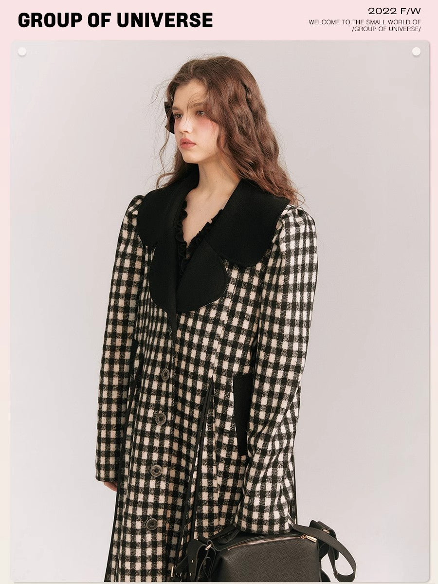 Big Collar Plaid Warm Coat NA5850