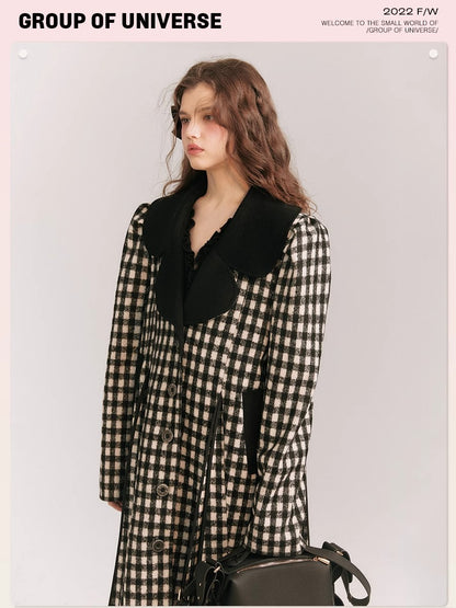 Big Collar Plaid Warm Coat NA5850