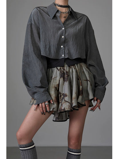 Fake Layered Long Sleeve Shirt NA4262