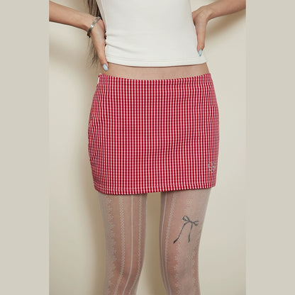 Plaid Slim Fit A-line Skirt NA4007