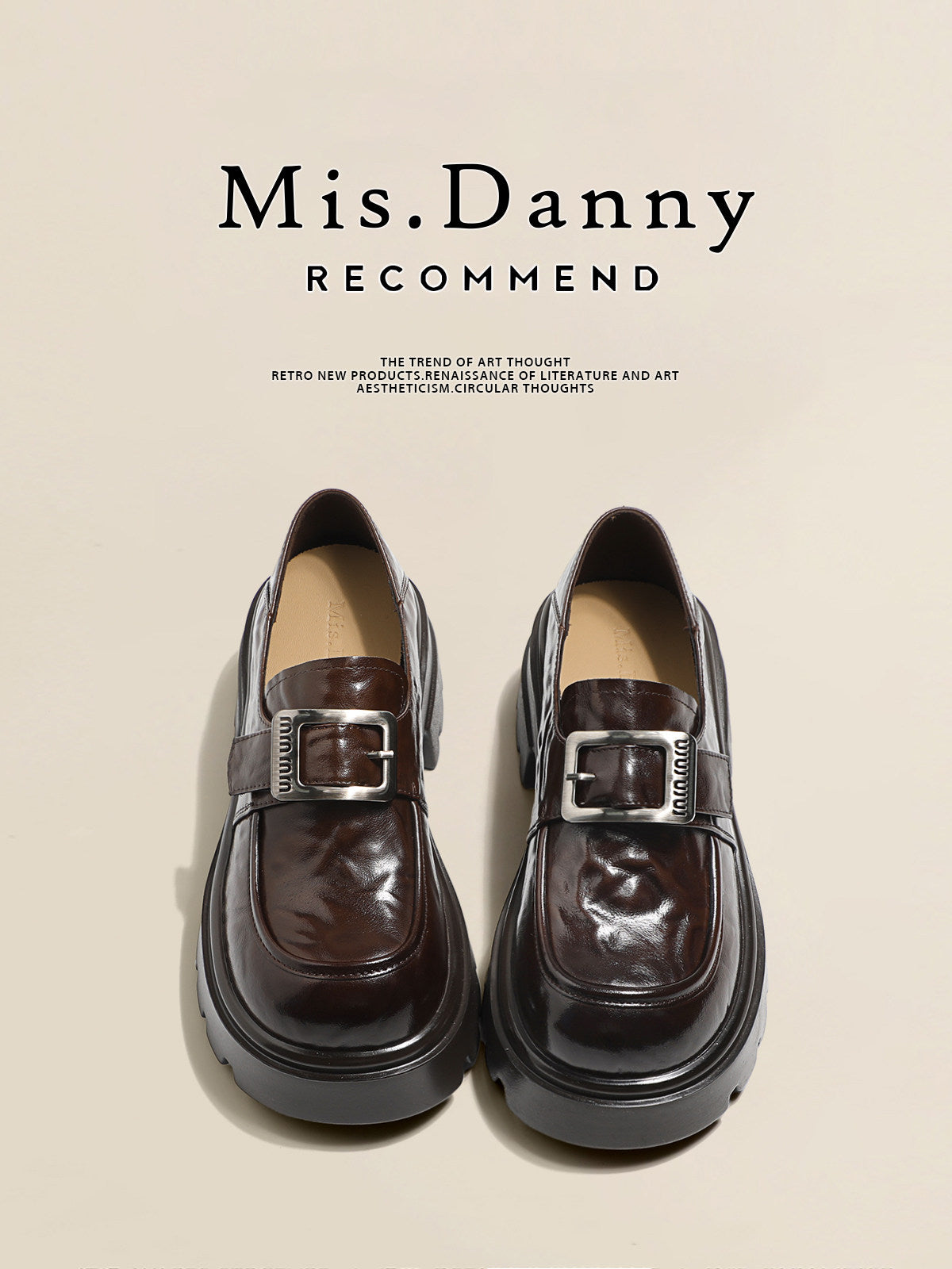 5.5cm Platform PU Leather Loafers NA8693