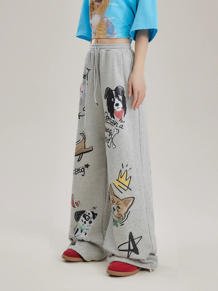 Wide-leg Print Sweatpants NA3464