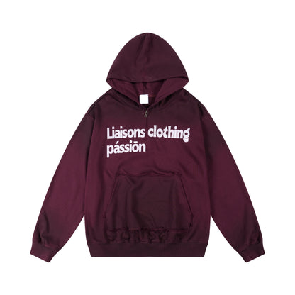 Irregular Dye Letter Print Oversize Hoodie NA9074