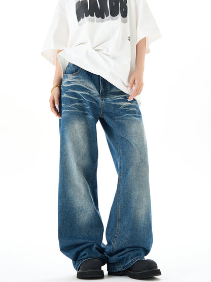 Gradient Wide-Leg Straight Denim Jeans NA3121