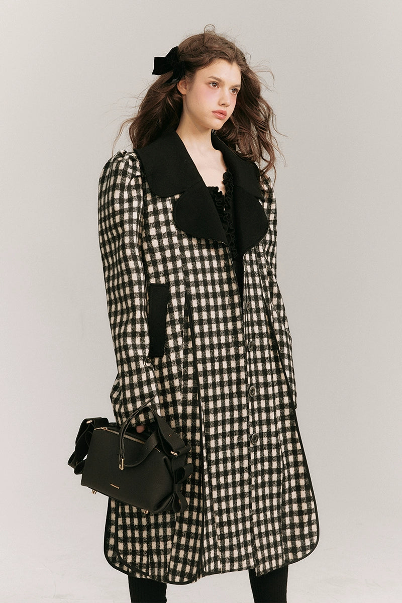 Big Collar Plaid Warm Coat NA5850