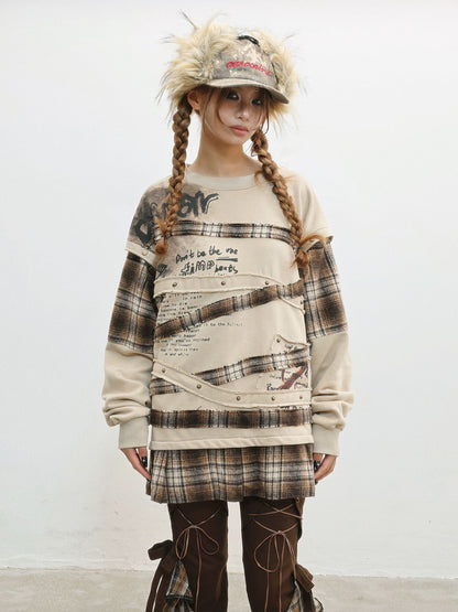 Wasteland Print Detachable Sleeve Sweatshirt NA8558