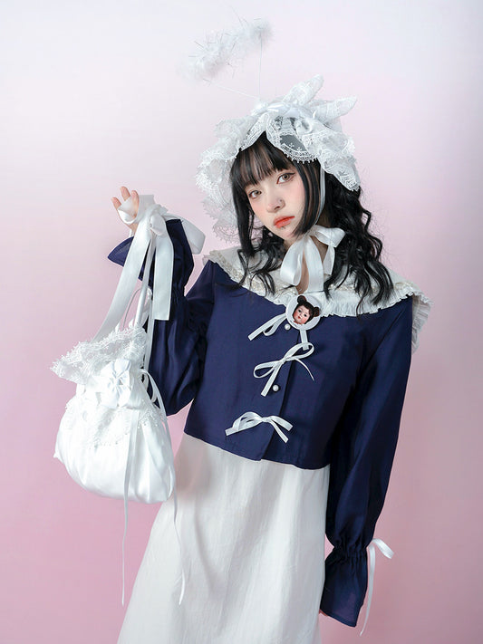 Bow Lace-Up Jacquard Lightweight Jacket NA8275