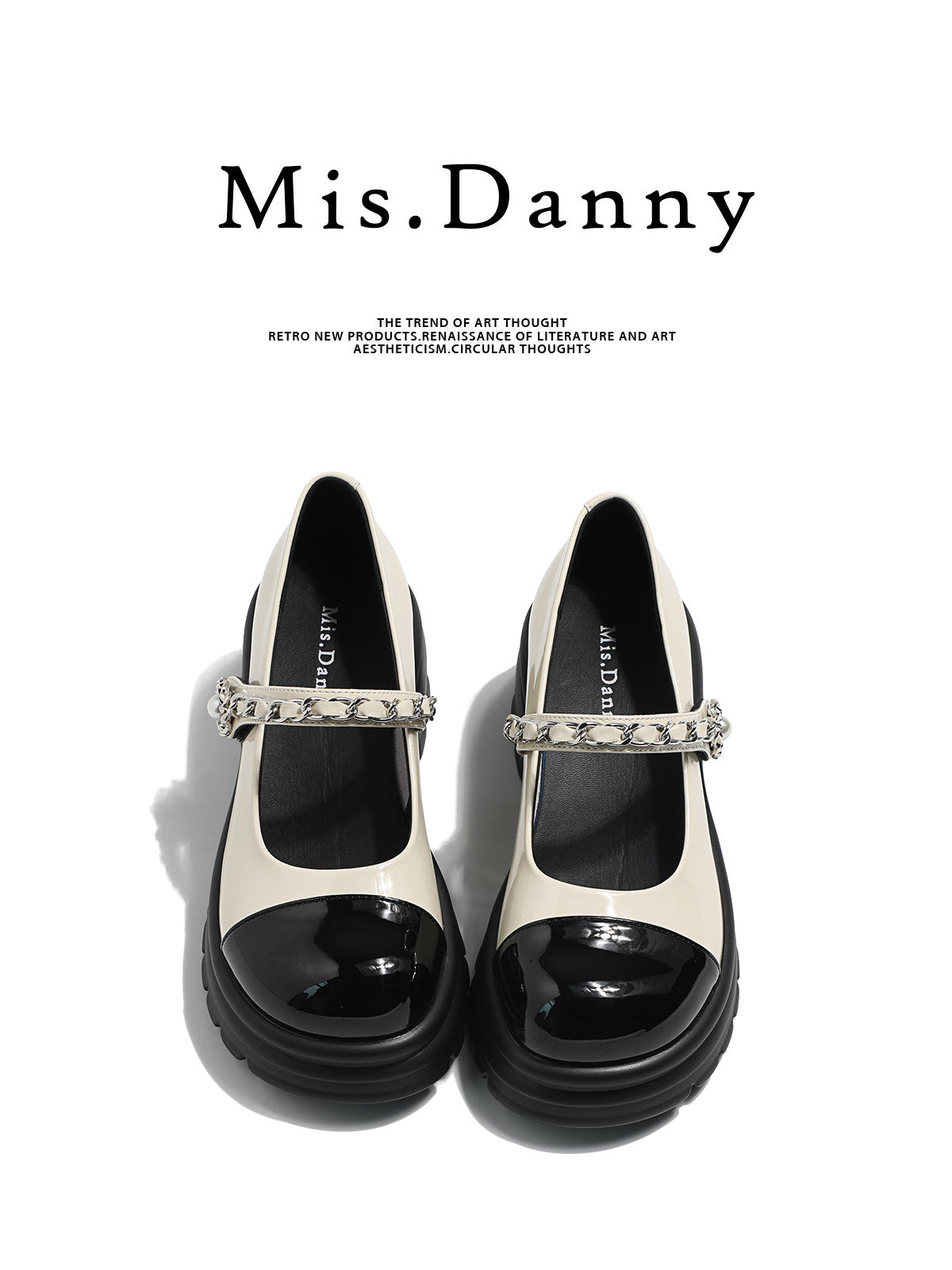 Color Block Platform Chunky Heel Shoes NA8742