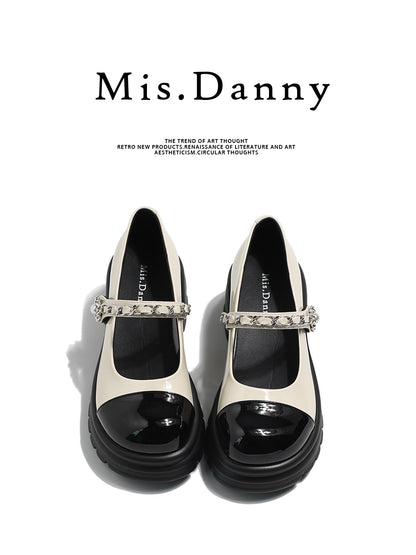 Color Block Platform Chunky Heel Shoes NA8742