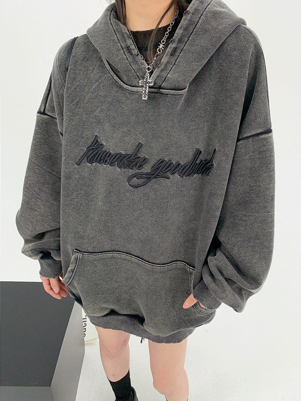 Logo Embroidery Unisex Oversize Hoodie NA2777