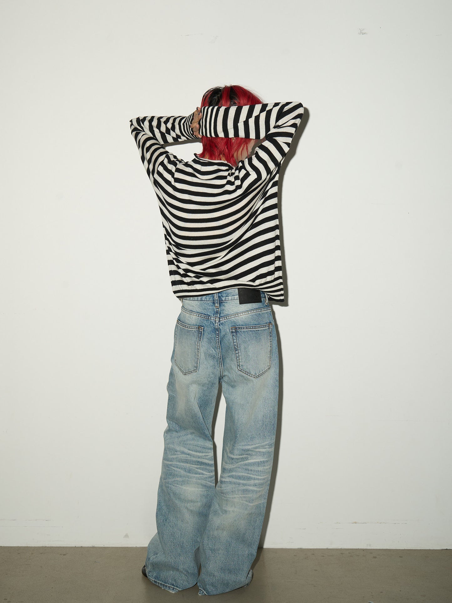 Washed Wide Leg Denim Jeans NA9189