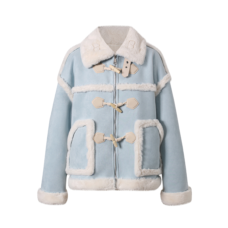 Sky Blue Imitation Lamb Jacket NA6065