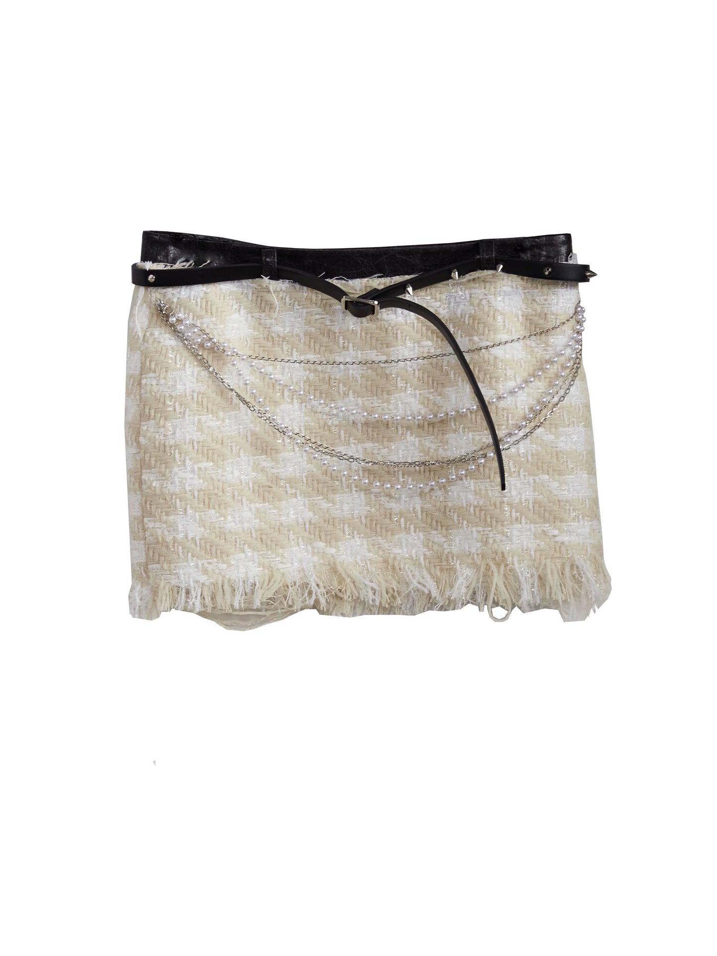 Hairy Edge Plaid Pattern Short Skirt  NA5213