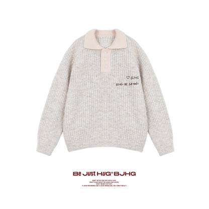 Pullover Polo Knit Sweater NA6096