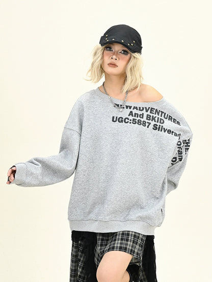 One-Shoulder Oversize Sweatshirt NA6306