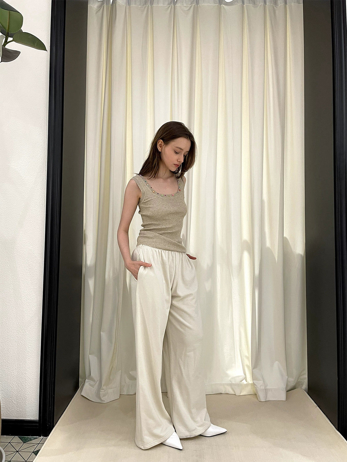 Wide-Leg Straight Versatile Pants NA5958