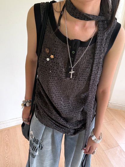 Strap Detail Oversize Tank Top NA9247