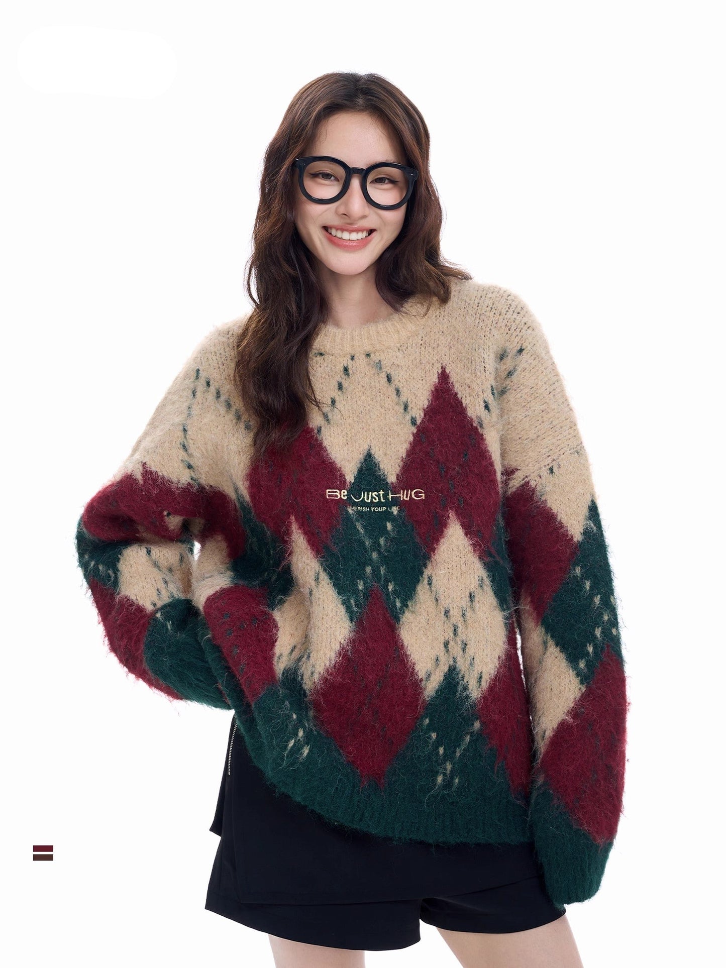 Oversize Round Neck Christmas Knit Sweater NA6100