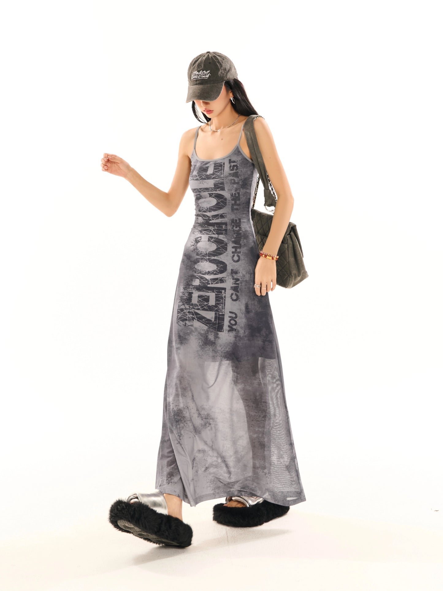 Graffiti Print Camisole Dress NA3890