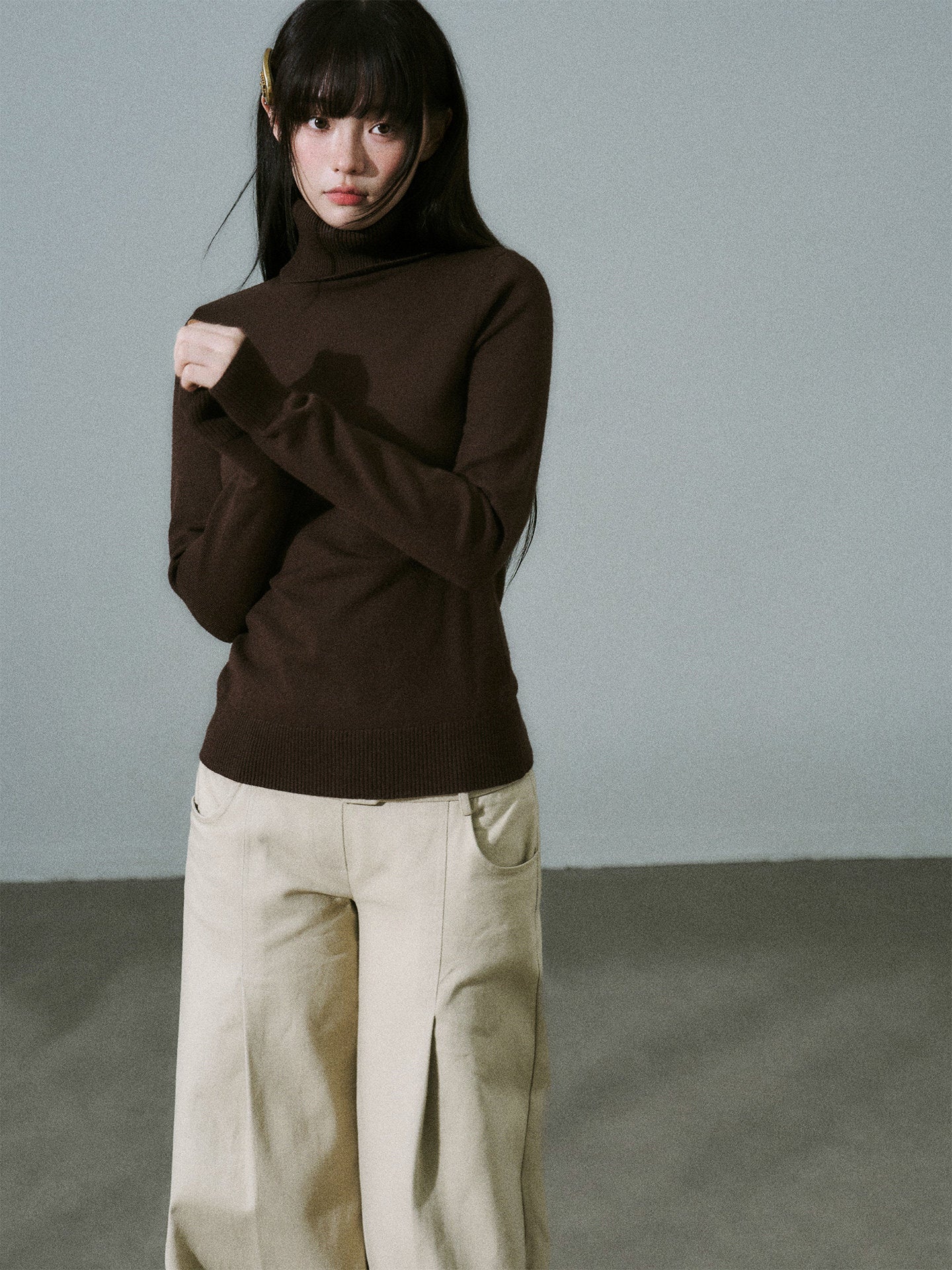 Stretch Warm High-Neck Knit Sweater NA8796