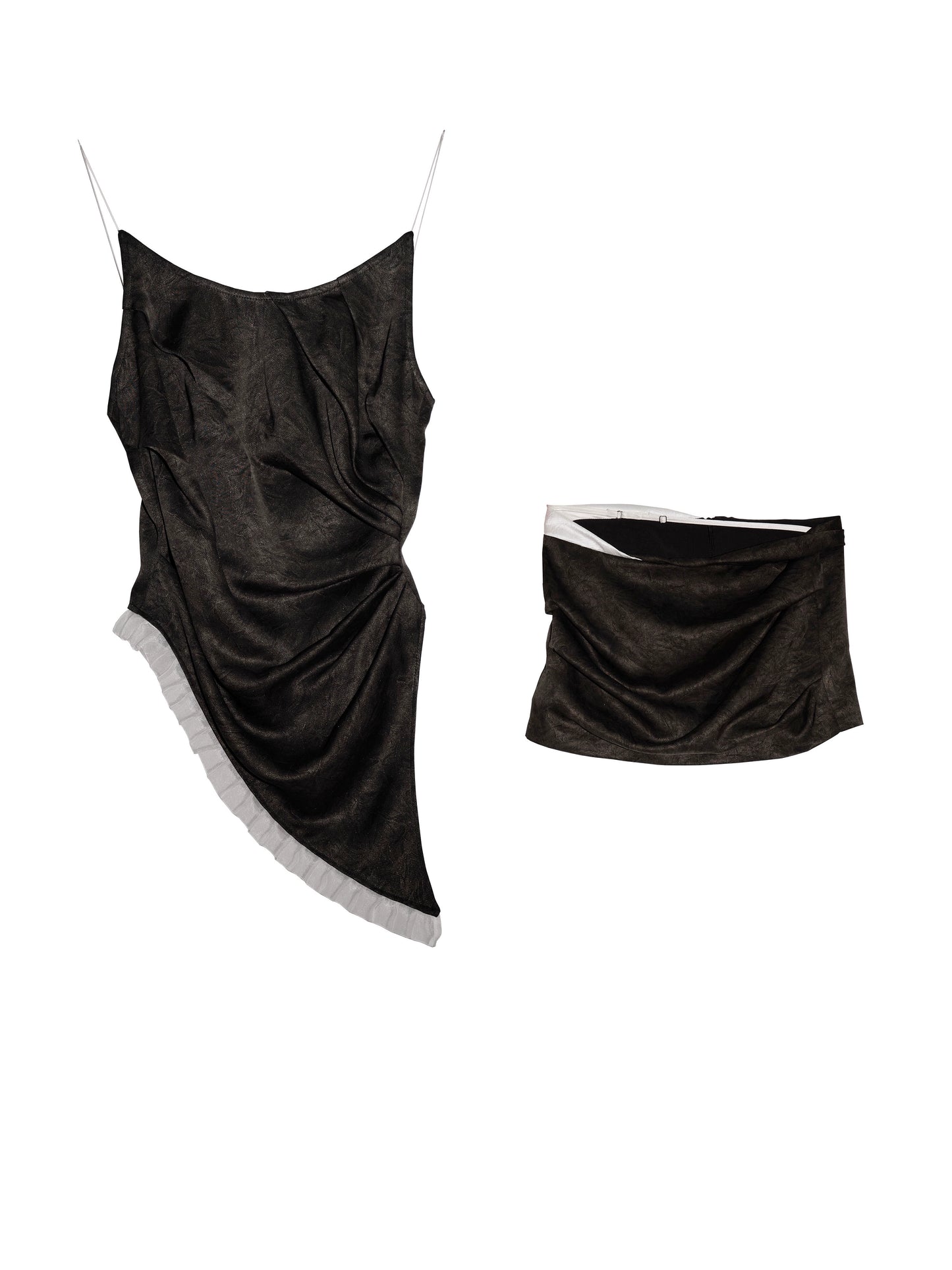 Strap Shoulder Camisole & Short Skirt Setup NA5257