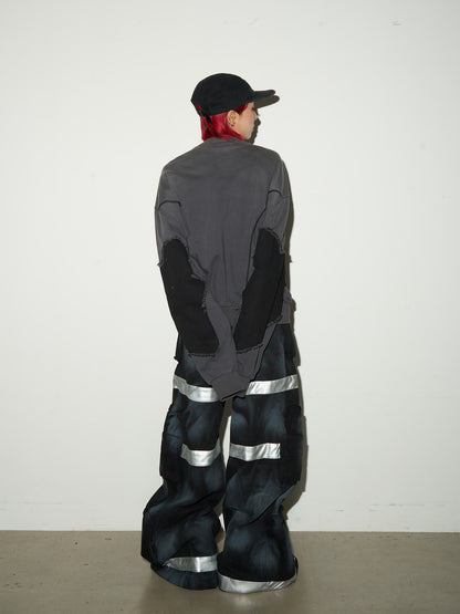 Star Damage Panel Sweatshirt  NA9081