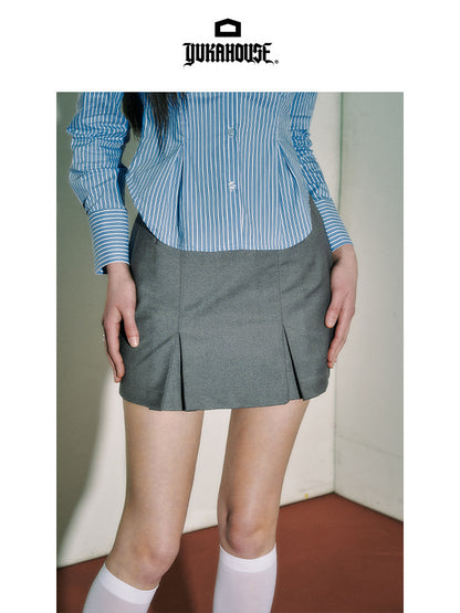 Pleats A-Line High-Waist Short Skirt NA8927