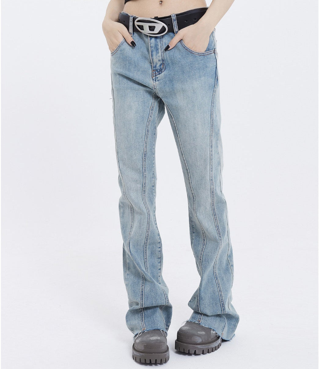 Fade Seam Flare Denim Jeans NA9175