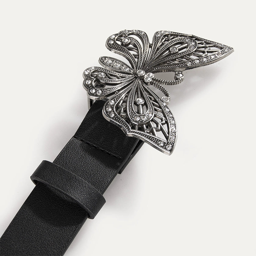 Metal Butterfly Design PU Leather Belt NA2588