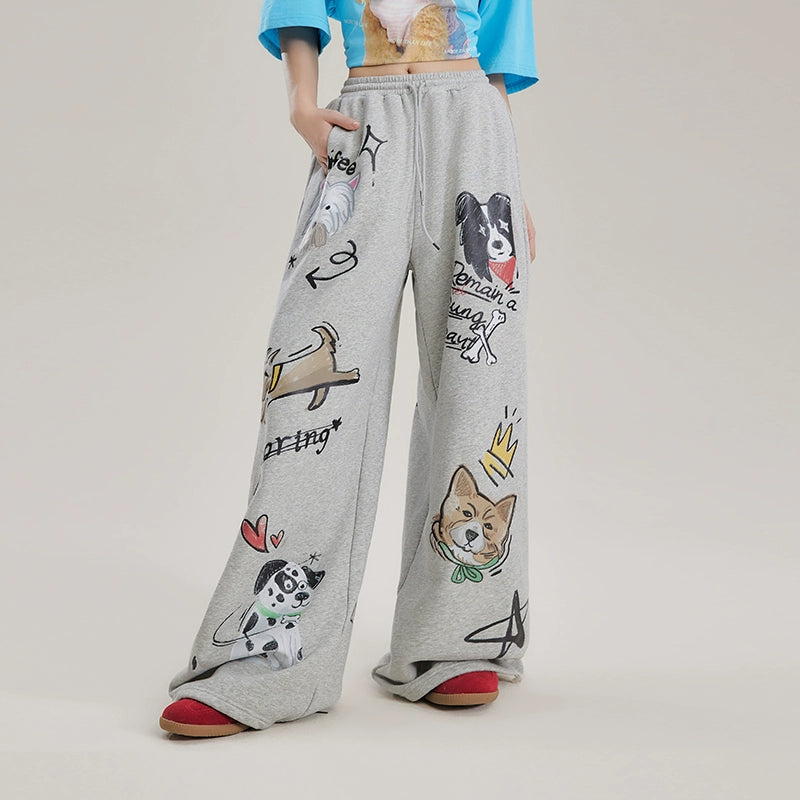 Wide-leg Print Sweatpants NA3464