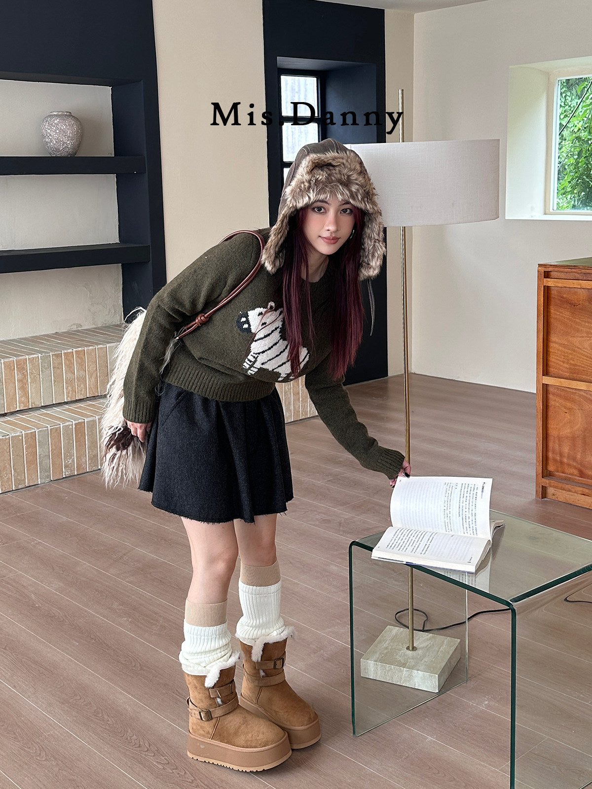 Fake Fur Lined Buckled Ankle Boots NA8656