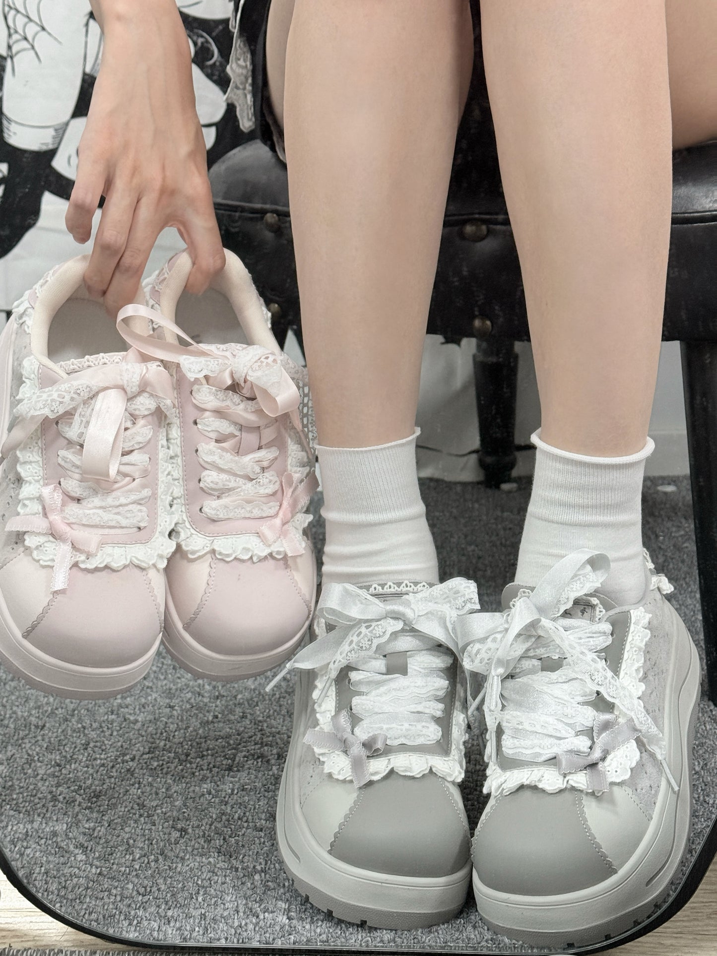 Lace Trim Platform Shoes NA8526